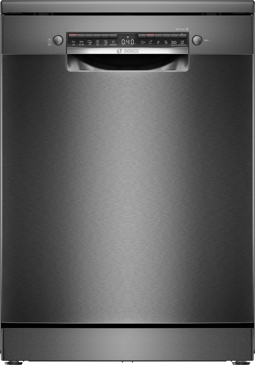 Series 4, free-standing dishwasher, 60 cm, Brushed black steel anti-fingerprint